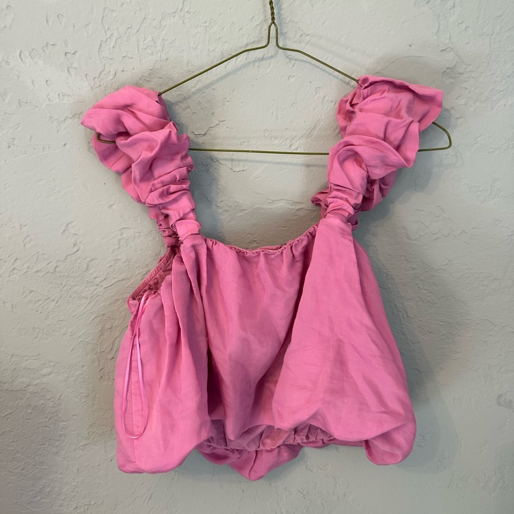 Anthropologie Fuchsia Ruffle Tank Top - Picture 5 of 7
